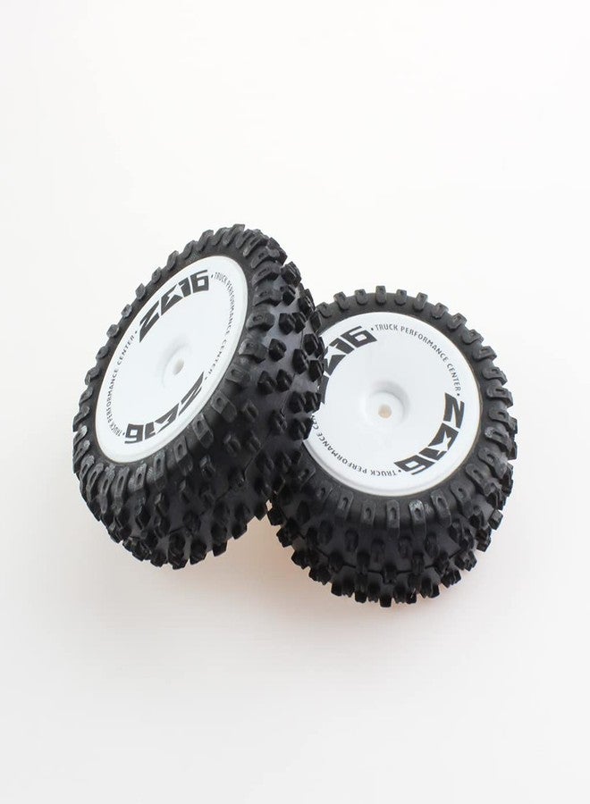 KingVal Replacement 2PCS Front Tire Tyre Wheel RC Spare Parts Compatible with WLtoys 124007 RC Car - Image 1